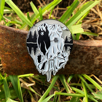 Sackhead Killer Enamel Pin (Sketch Variant) - Dystopian Designs