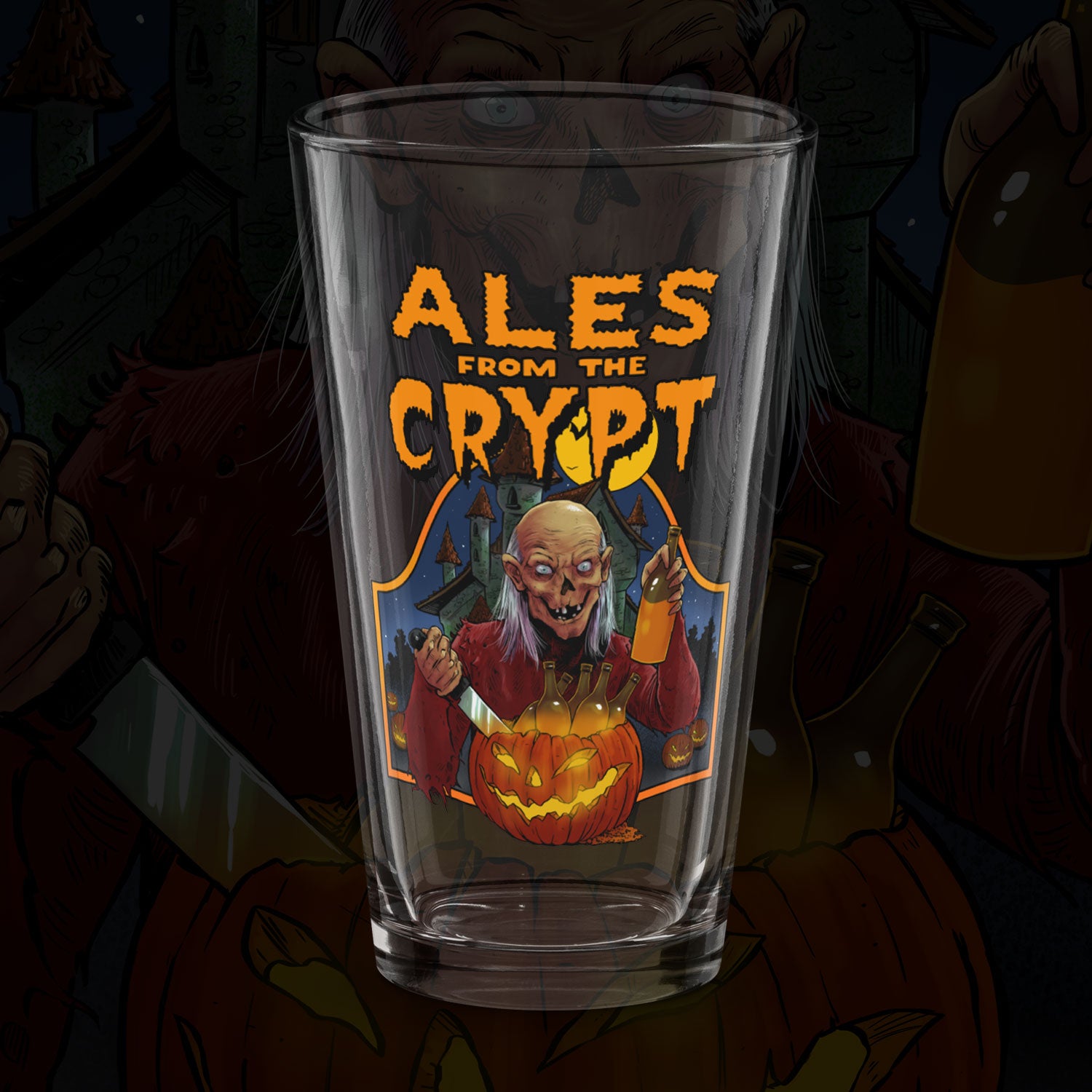 Ales From The Crypt Halloween Pint Glass