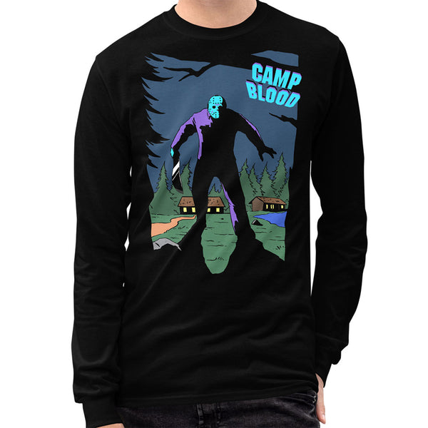 Camp Blood Arcade Long Sleeve T-Shirt (Retro NES) - Pixel Elixir