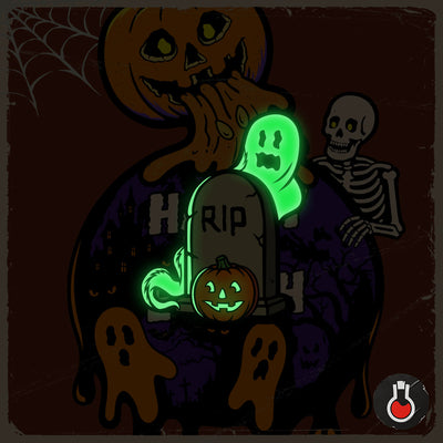 Vintage Halloween Cemetery Spook Enamel Pin
