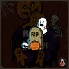 Vintage Halloween Cemetery Spook Enamel Pin