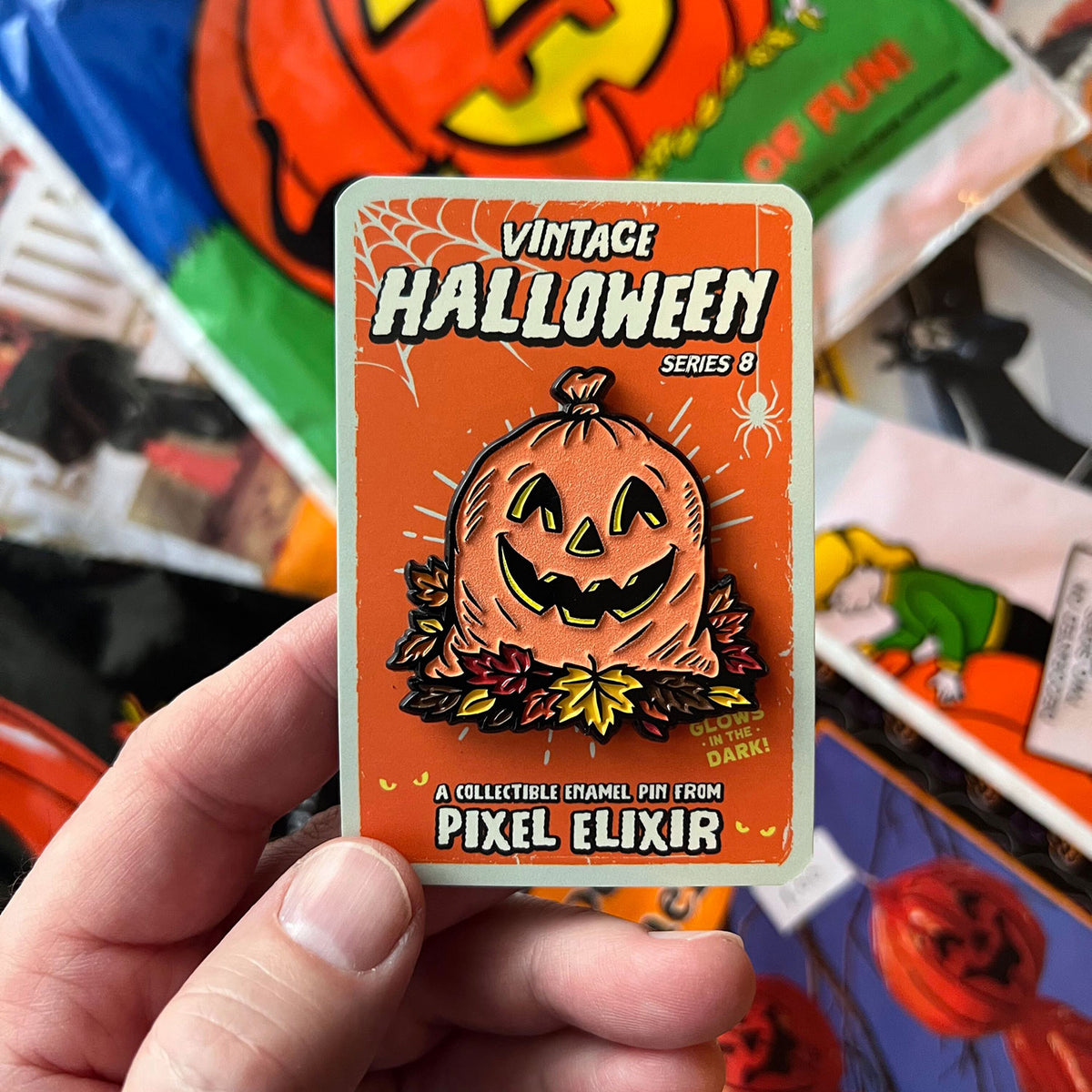 Vintage Halloween Harvest Heap Enamel Pin