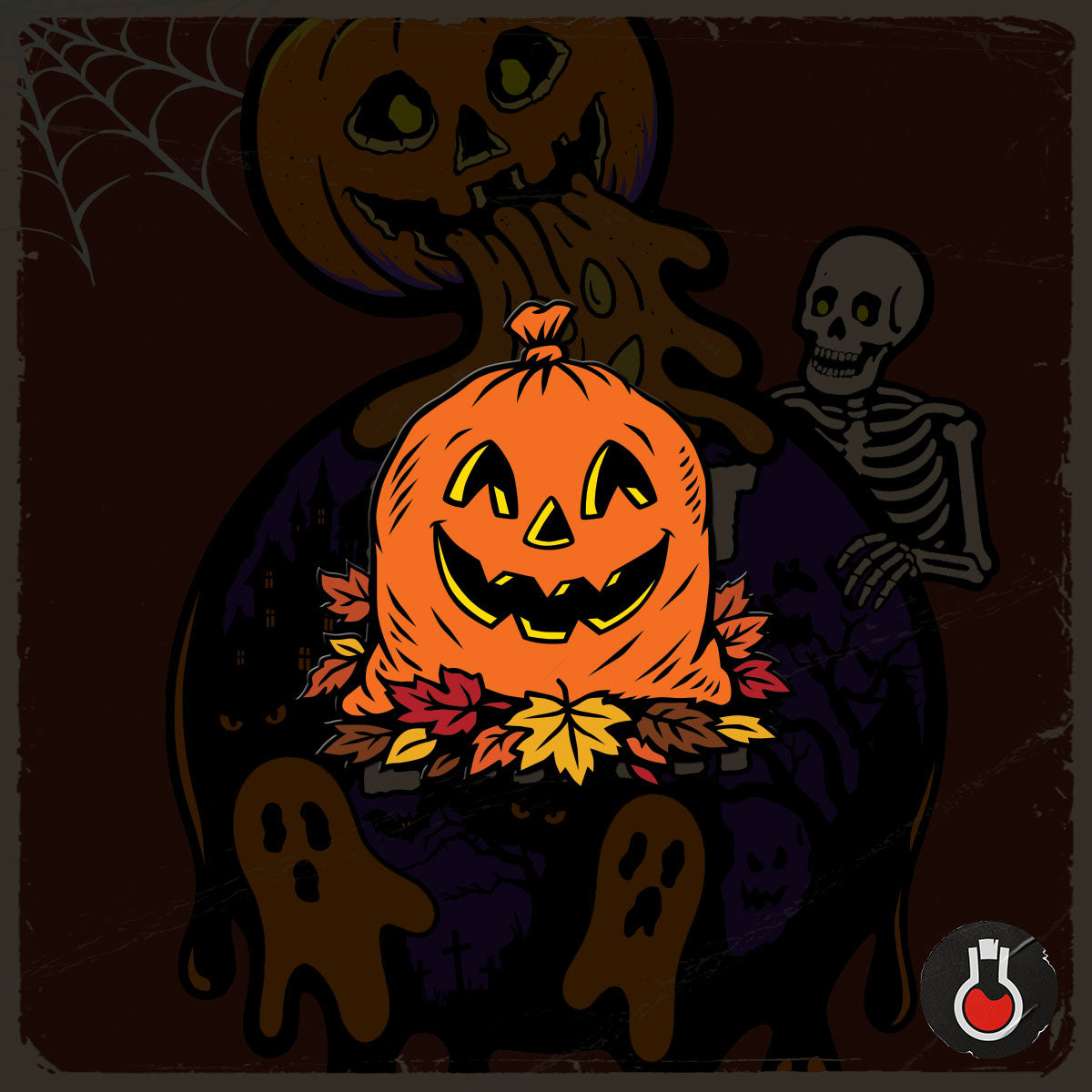 Vintage Halloween Harvest Heap Enamel Pin