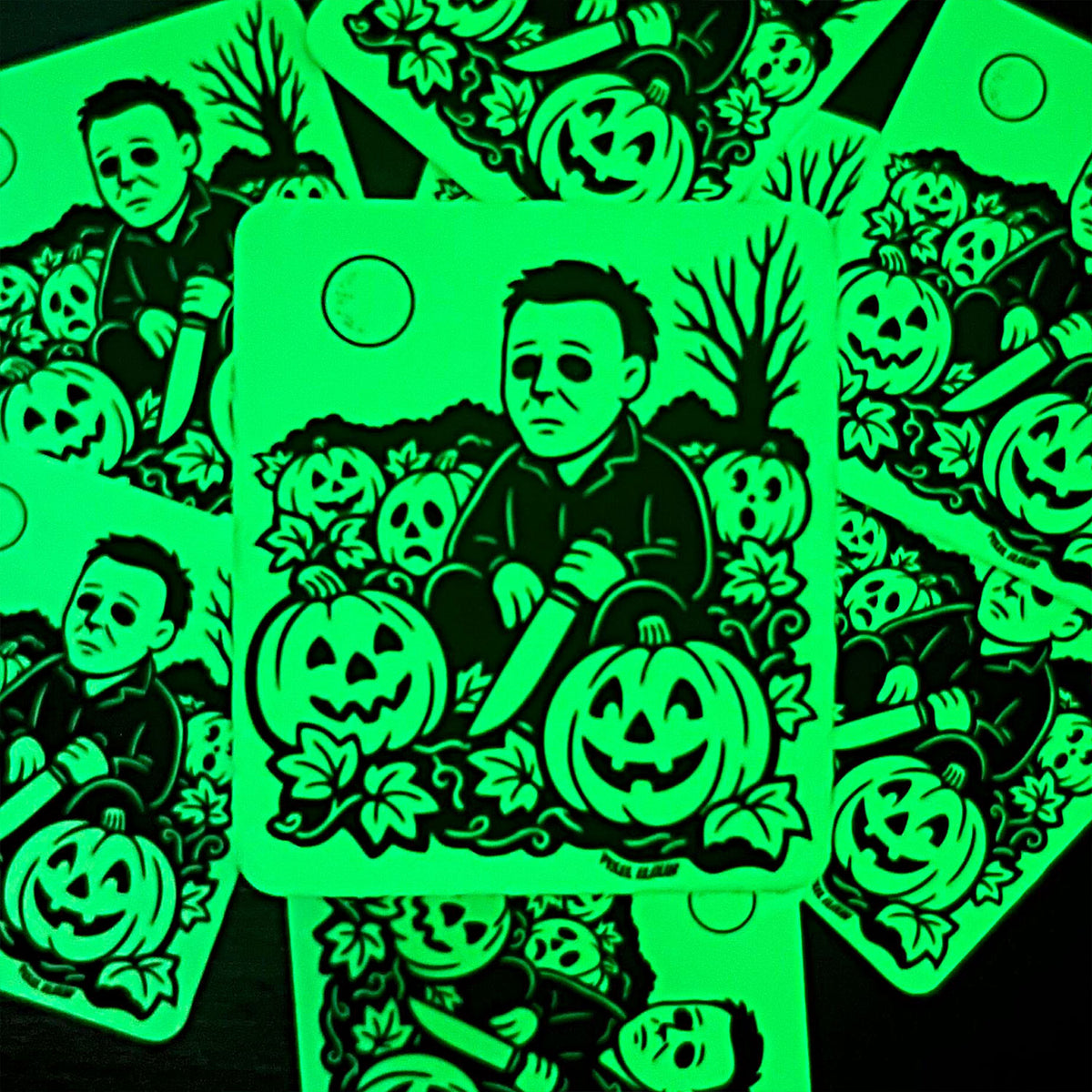 Lonely Pumpkin Patch Glow In The Dark Vinyl Sticker