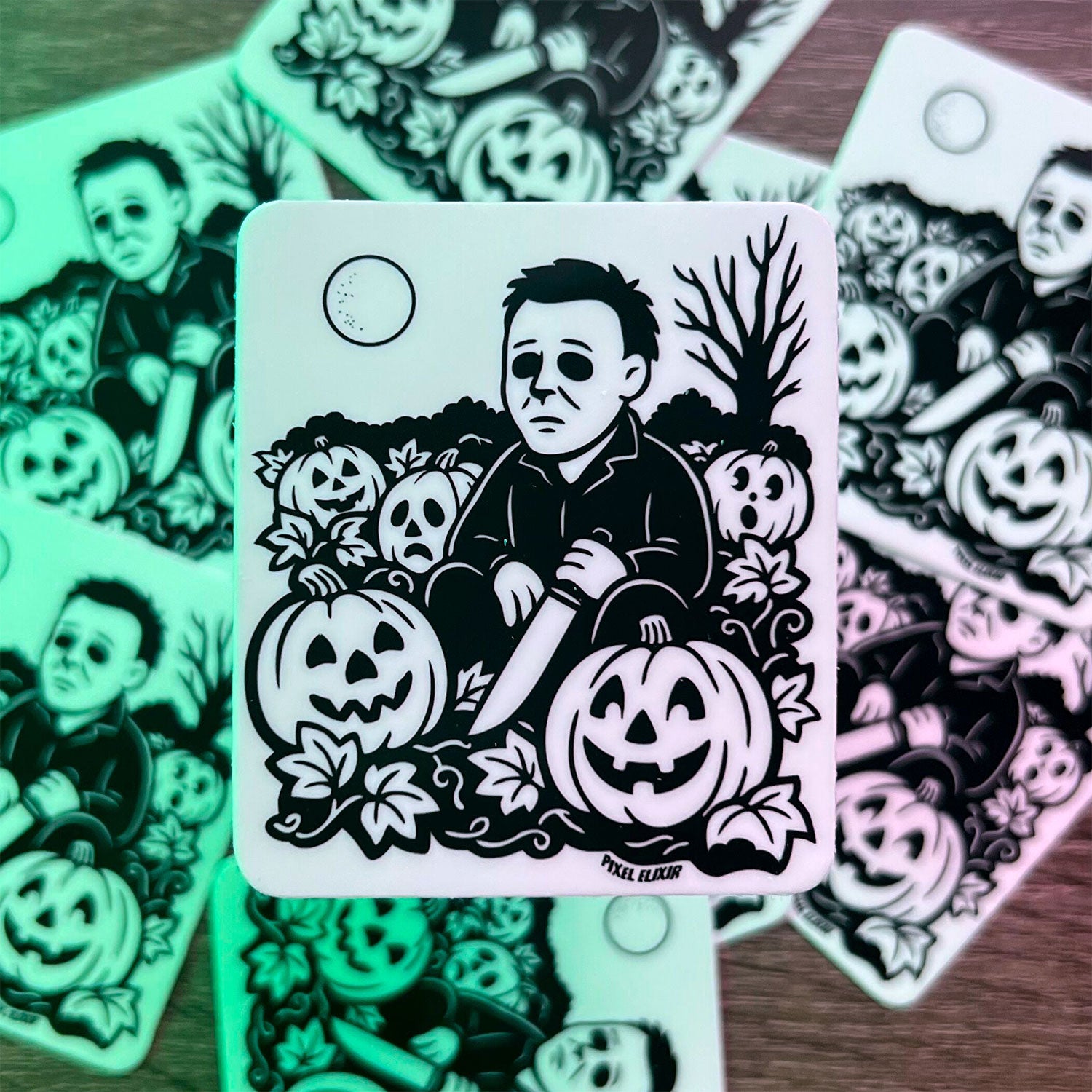 Lonely Pumpkin Patch Glow In The Dark Vinyl Sticker