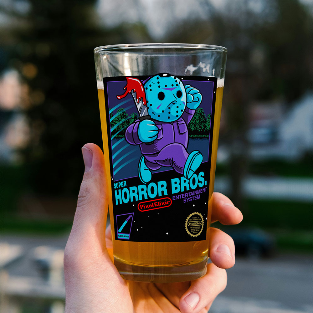 Super Horror Bros. Pint Glass