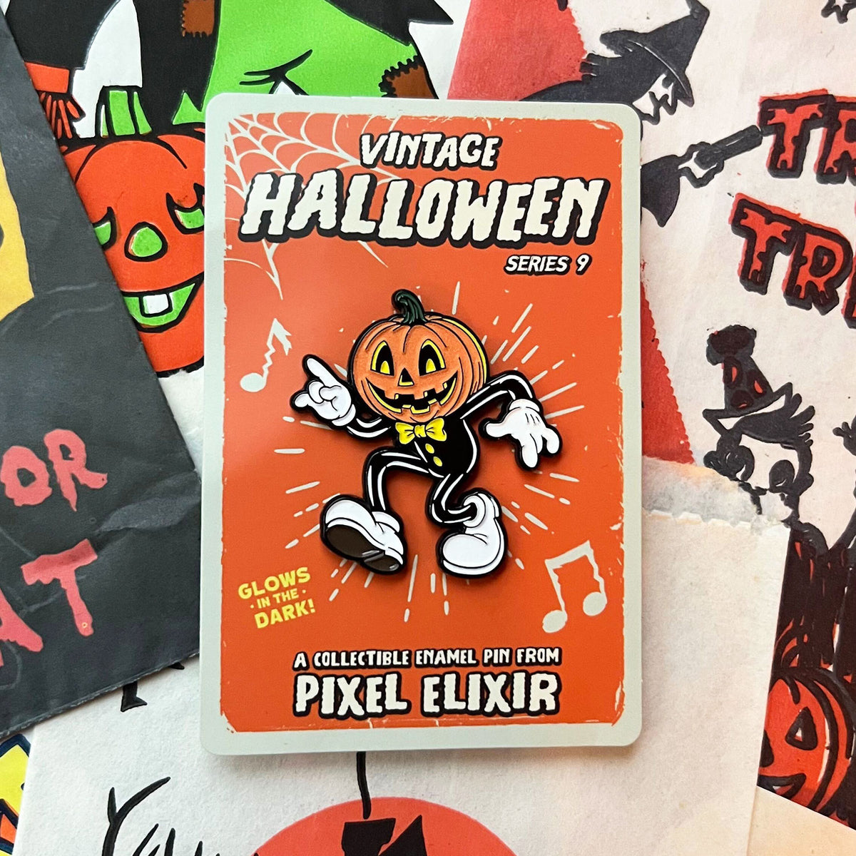 Vintage Halloween Punkinhead Enamel Pin