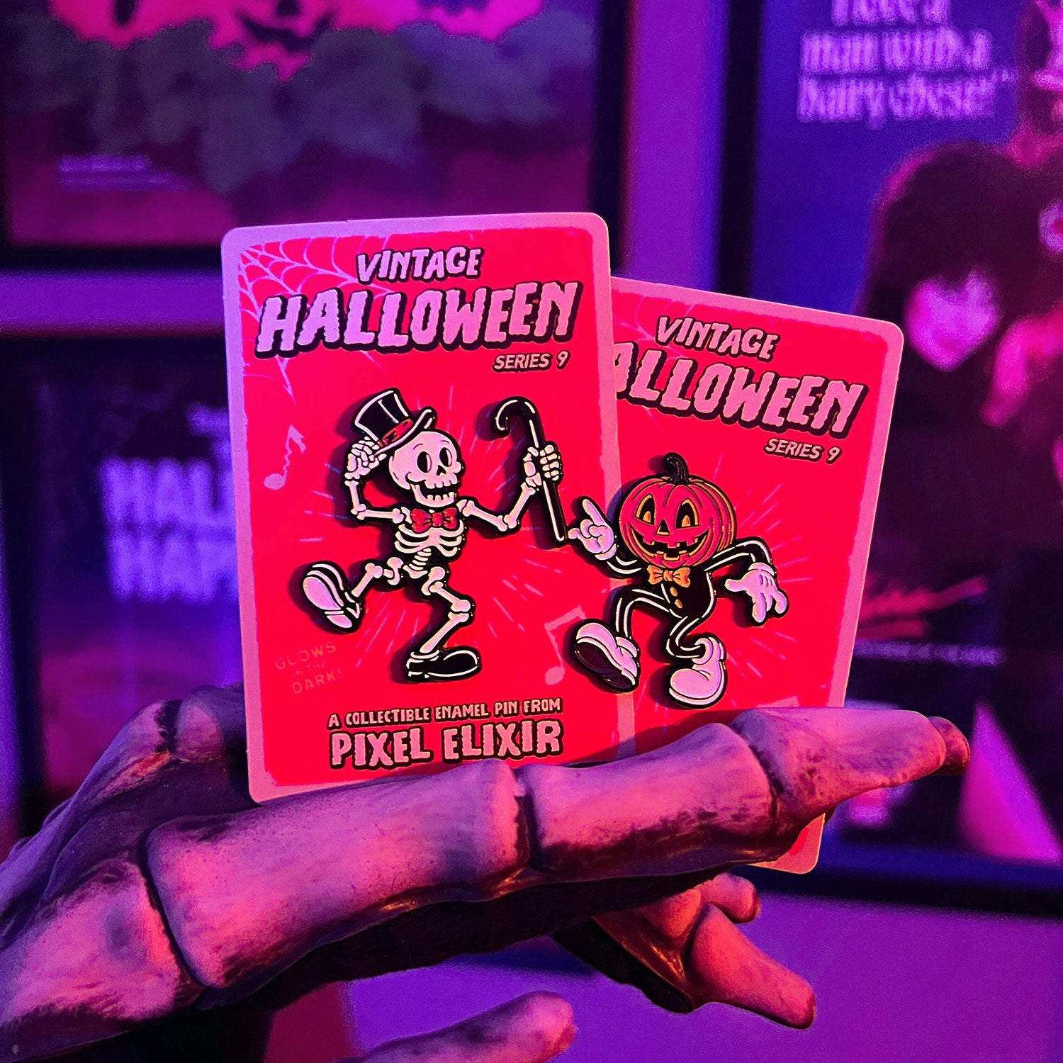 Vintage Halloween Series 9 Enamel Pin Set