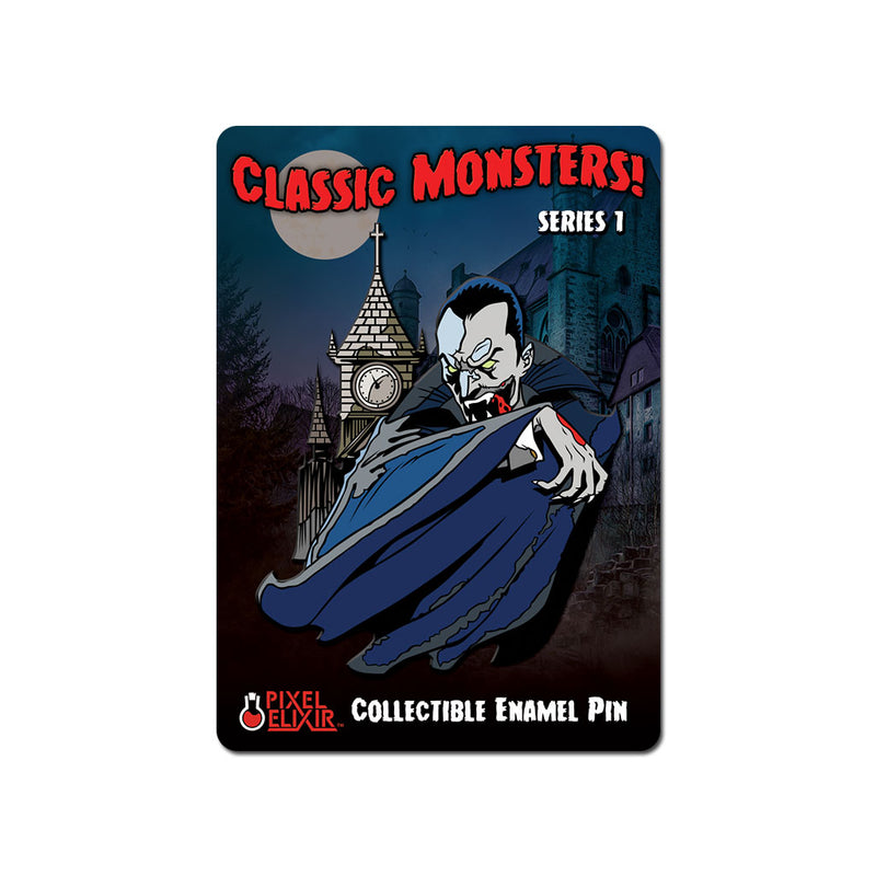 Classic Monsters Dracula Enamel Pin - Dystopian Designs