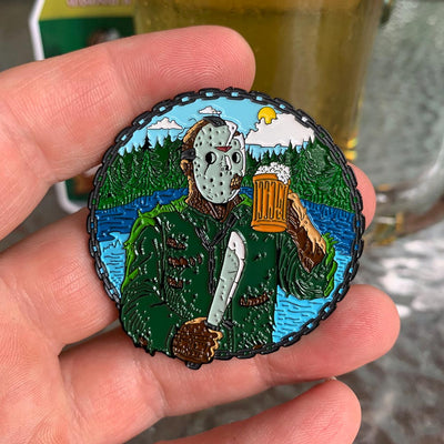 Crystal Lake Summer Lager Enamel Pin - Dystopian Designs
