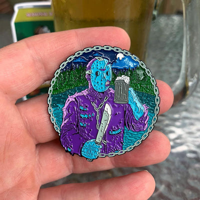 Crystal Lake Summer Lager Enamel Pin - Dystopian Designs