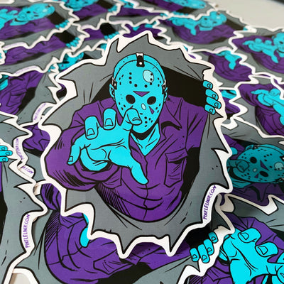 Dimensions of Fear - 8-Bit NES Crystal Lake 4" Vinyl Sticker - Dystopian Designs