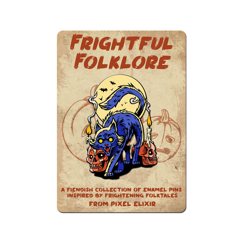 Frightful Folklore Spooky Cat Enamel Pin - Dystopian Designs