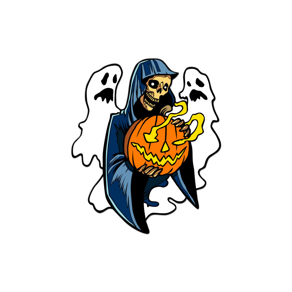 Frightful Folklore Halloween Reaper Enamel Pin - Dystopian Designs
