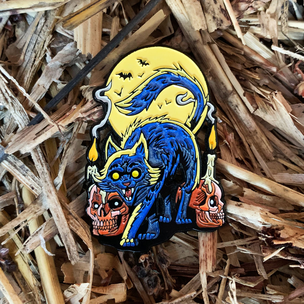 Frightful Folklore Spooky Cat Enamel Pin - Dystopian Designs