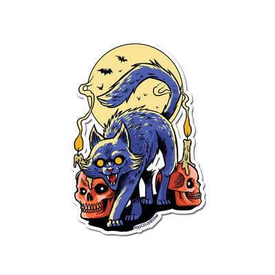 Frightful Folklore Spooky Cat 4" Vinyl Sticker - Dystopian Designs