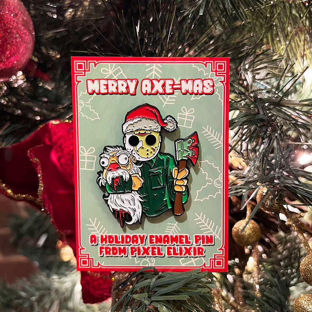 Merry Axe-Mas Enamel Pin