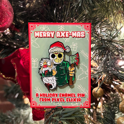 Merry Axe-Mas Enamel Pin