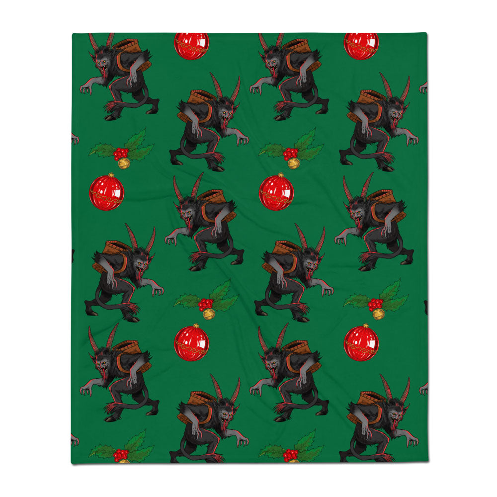 Merry Krampus Throw Blanket