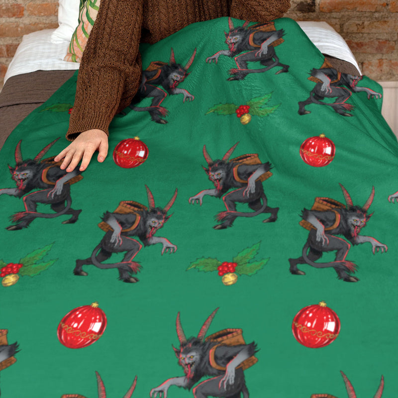 Merry Krampus Throw Blanket