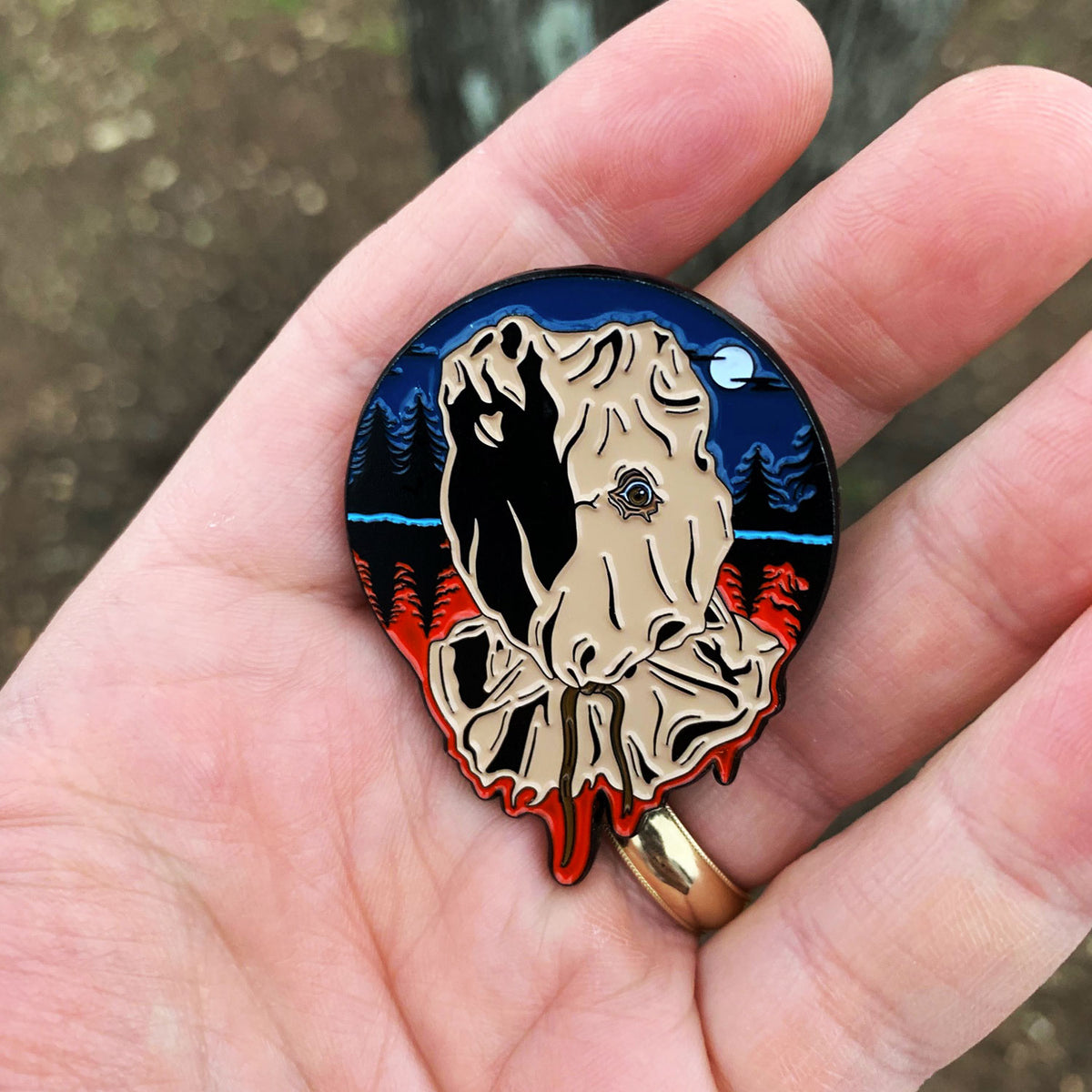 Sackhead Killer Enamel Pin - Pixel Elixir