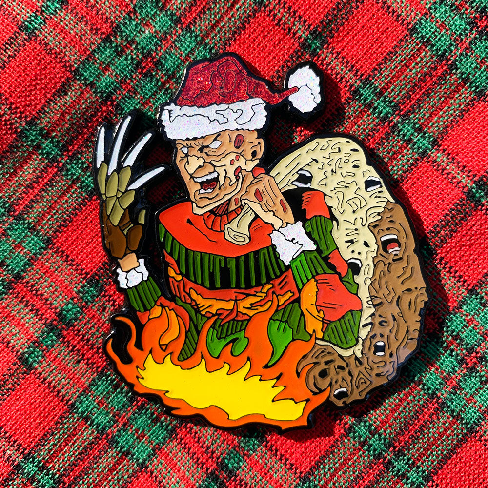 Santa Claws Enamel Pin - Pixel Elixir