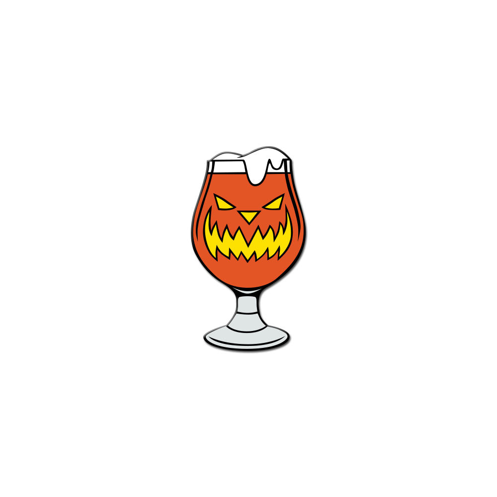 Scary Pumpkin Ale Enamel Pin - Dystopian Designs