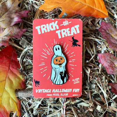 Vintage Halloween Curious Ghost Enamel Pin