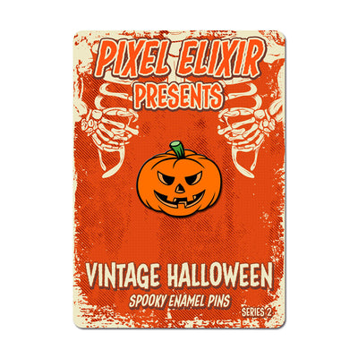Vintage Halloween Jack o' Lantern Enamel Pin - Dystopian Designs