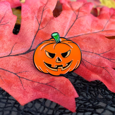 Vintage Halloween Jack o' Lantern Enamel Pin - Dystopian Designs