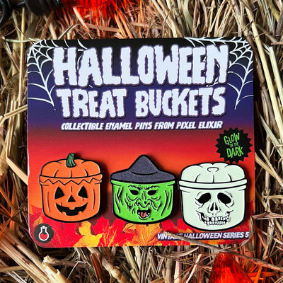 Vintage Halloween Treat Bucket Enamel Pins (Set of 3)