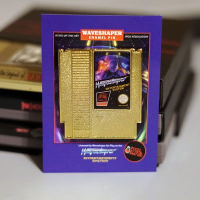Waveshaper NES Cartridge Enamel Pin (Gold) - Dystopian Designs