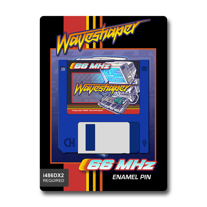 Waveshaper 66mhz Floppy Disk Deluxe Enamel Pin - Dystopian Designs